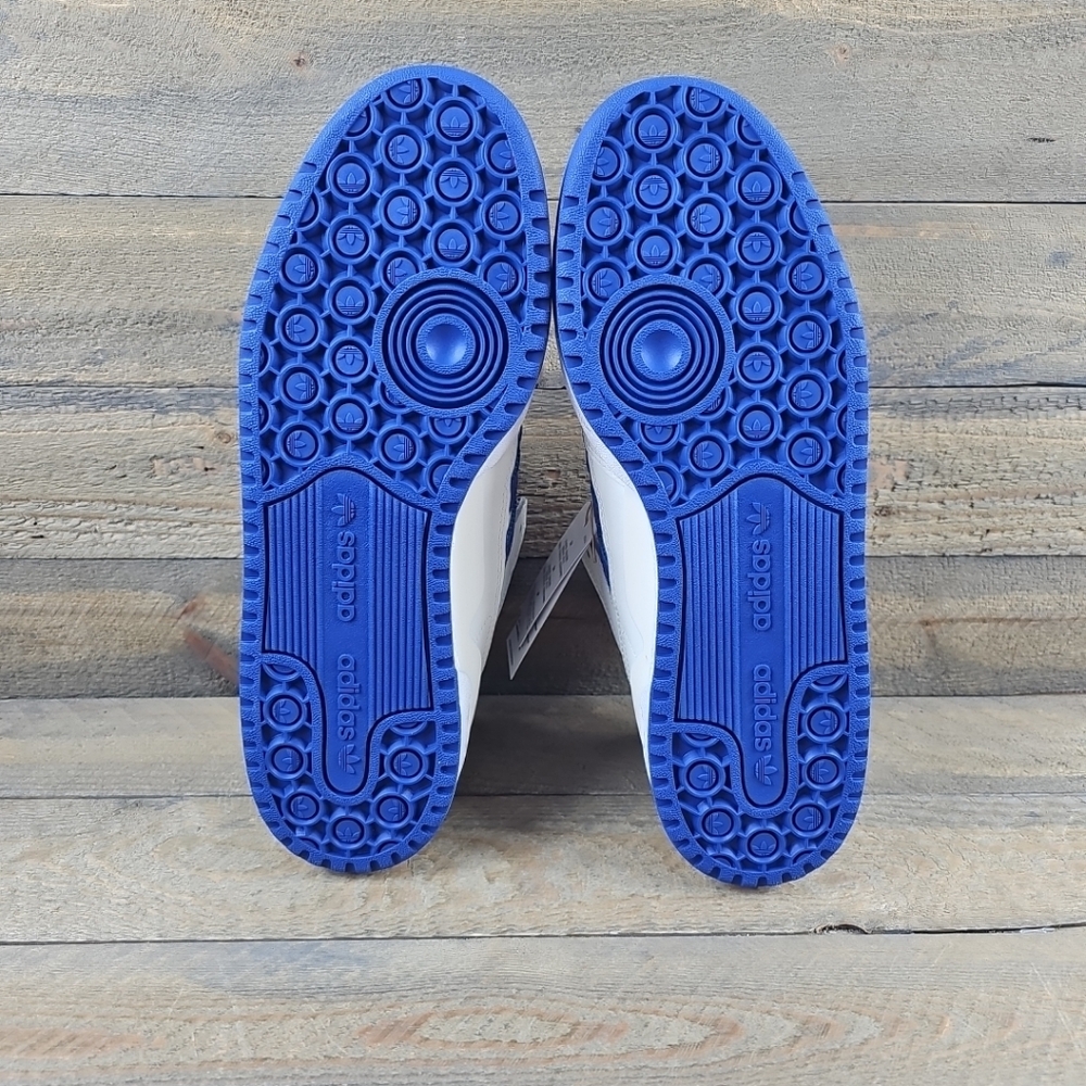 adidas Men's Originals Forum Low CL Shoes Core White/Royal Blue - Picture 6 of 13